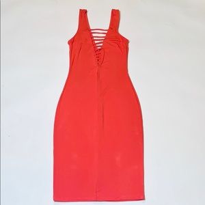Coral slim fit dress